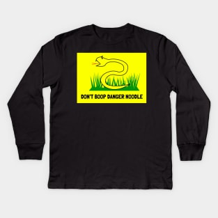 Don't boop danger noodle. Don't tread on me. Kids Long Sleeve T-Shirt